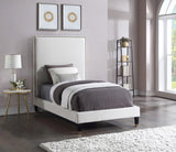 Harlie Velvet / Engineered Wood / Metal / Foam Contemporary Cream Velvet Twin Bed - 45.5" W x 81.5" D x 60" H