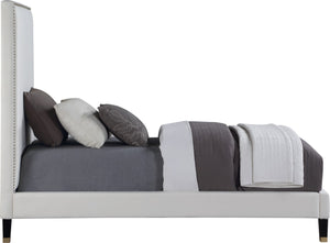 Harlie Velvet / Engineered Wood / Metal / Foam Contemporary Cream Velvet Twin Bed - 45.5" W x 81.5" D x 60" H