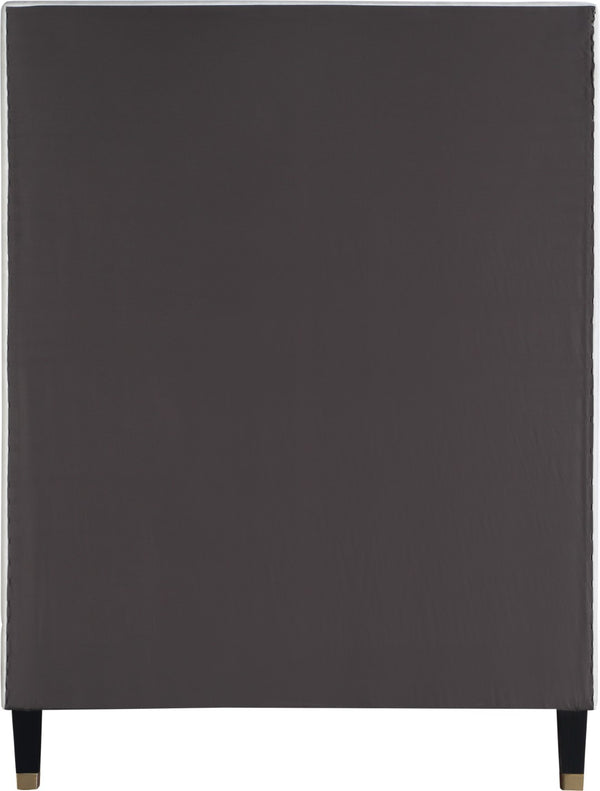 Harlie Velvet / Engineered Wood / Metal / Foam Contemporary Cream Velvet Twin Bed - 45.5" W x 81.5" D x 60" H