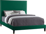 Harlie Velvet / Engineered Wood / Metal / Foam Contemporary Green Velvet Full Bed - 60.5" W x 81.5" D x 60" H