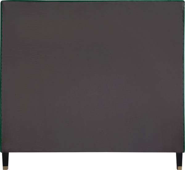 Harlie Velvet / Engineered Wood / Metal / Foam Contemporary Green Velvet Full Bed - 60.5" W x 81.5" D x 60" H
