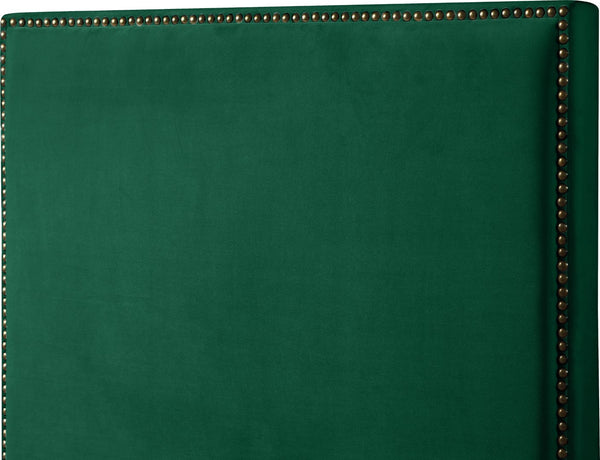 Harlie Velvet / Engineered Wood / Metal / Foam Contemporary Green Velvet Full Bed - 60.5" W x 81.5" D x 60" H