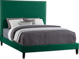 Harlie Velvet / Engineered Wood / Metal / Foam Contemporary Green Velvet King Bed - 82" W x 86.5" D x 60" H