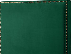 Harlie Velvet / Engineered Wood / Metal / Foam Contemporary Green Velvet King Bed - 82" W x 86.5" D x 60" H