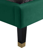 Harlie Velvet / Engineered Wood / Metal / Foam Contemporary Green Velvet King Bed - 82" W x 86.5" D x 60" H