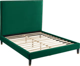 Harlie Velvet / Engineered Wood / Metal / Foam Contemporary Green Velvet Queen Bed - 66.5" W x 86.5" D x 60" H