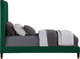 Harlie Velvet / Engineered Wood / Metal / Foam Contemporary Green Velvet Twin Bed - 45.5" W x 81.5" D x 60" H