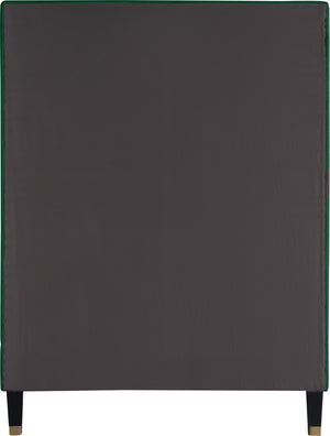 Harlie Velvet / Engineered Wood / Metal / Foam Contemporary Green Velvet Twin Bed - 45.5" W x 81.5" D x 60" H