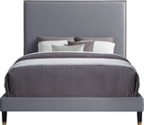 Harlie Velvet / Engineered Wood / Metal / Foam Contemporary Grey Velvet Full Bed - 60.5" W x 81.5" D x 60" H
