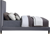 Harlie Velvet / Engineered Wood / Metal / Foam Contemporary Grey Velvet Full Bed - 60.5" W x 81.5" D x 60" H