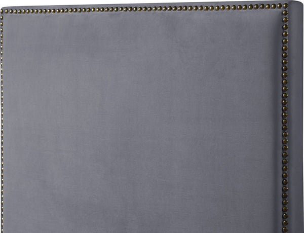 Harlie Velvet / Engineered Wood / Metal / Foam Contemporary Grey Velvet Full Bed - 60.5" W x 81.5" D x 60" H