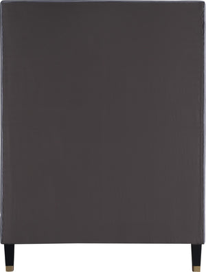 Harlie Velvet / Engineered Wood / Metal / Foam Contemporary Grey Velvet Twin Bed - 45.5" W x 81.5" D x 60" H