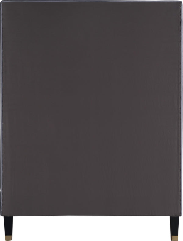 Harlie Velvet / Engineered Wood / Metal / Foam Contemporary Grey Velvet Twin Bed - 45.5" W x 81.5" D x 60" H