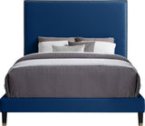 Harlie Velvet / Engineered Wood / Metal / Foam Contemporary Navy Velvet Full Bed - 60.5" W x 81.5" D x 60" H