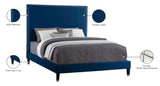 Harlie Velvet / Engineered Wood / Metal / Foam Contemporary Navy Velvet Queen Bed - 66.5" W x 86.5" D x 60" H