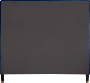 Harlie Velvet / Engineered Wood / Metal / Foam Contemporary Navy Velvet Queen Bed - 66.5" W x 86.5" D x 60" H