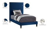 Harlie Velvet / Engineered Wood / Metal / Foam Contemporary Navy Velvet Twin Bed - 45.5" W x 81.5" D x 60" H