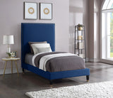 Harlie Velvet / Engineered Wood / Metal / Foam Contemporary Navy Velvet Twin Bed - 45.5" W x 81.5" D x 60" H