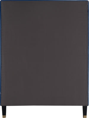 Harlie Velvet / Engineered Wood / Metal / Foam Contemporary Navy Velvet Twin Bed - 45.5" W x 81.5" D x 60" H