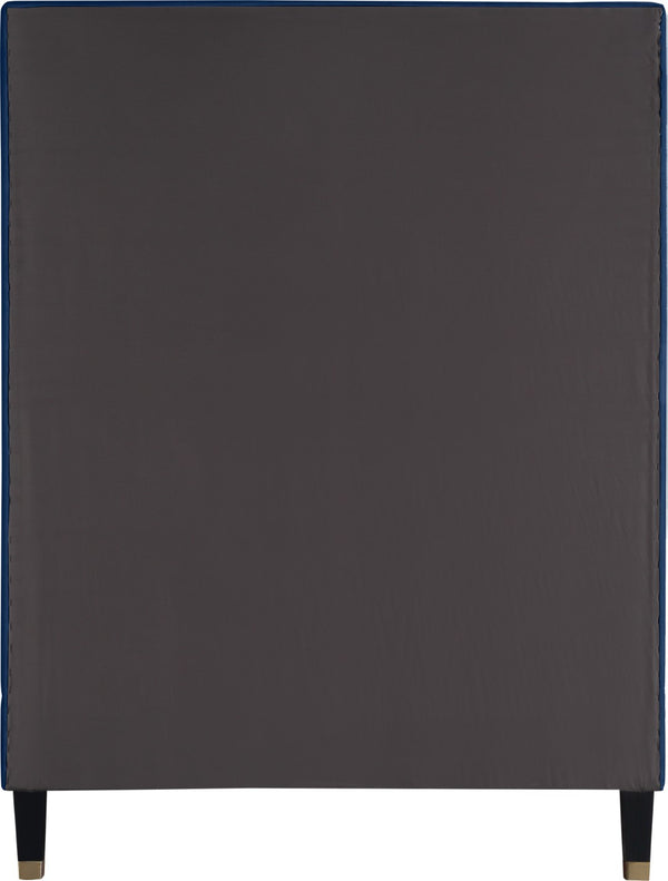 Harlie Velvet / Engineered Wood / Metal / Foam Contemporary Navy Velvet Twin Bed - 45.5" W x 81.5" D x 60" H