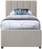 Harper Linen Textured Fabric / Engineered Wood / Foam Contemporary Beige Linen Textured Fabric Twin Trundle Bed - 82.5" W x 41" D x 46" H