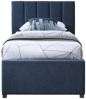 Harper Linen Textured Fabric / Engineered Wood / Foam Contemporary Navy Linen Textured Fabric Twin Trundle Bed - 82.5" W x 41" D x 46" H