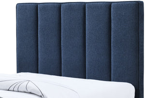 Harper Linen Textured Fabric / Engineered Wood / Foam Contemporary Navy Linen Textured Fabric Twin Trundle Bed - 82.5" W x 41" D x 46" H