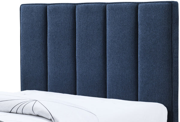 Harper Linen Textured Fabric / Engineered Wood / Foam Contemporary Navy Linen Textured Fabric Twin Trundle Bed - 82.5" W x 41" D x 46" H