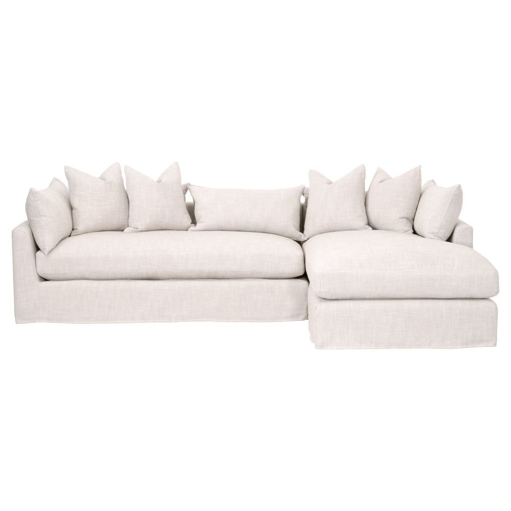 Essentials for Living Stitch & Hand - Upholstery Haven 110" Lounge Slipcover RF Sectional 6606-RF.BISQ