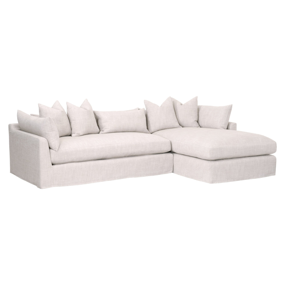 Essentials for Living Stitch & Hand - Upholstery Haven 110" Lounge Slipcover RF Sectional 6606-RF.BISQ