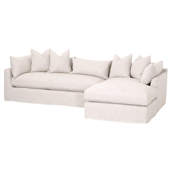 Essentials for Living Stitch & Hand - Upholstery Haven 110" Lounge Slipcover RF Sectional 6606-RF.BISQ