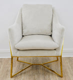 Zeugma Hazel Gold Chair Grey Fabric