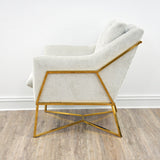 Zeugma Hazel Gold Chair Grey Fabric