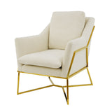 Hazel Gold Chair off white fabric