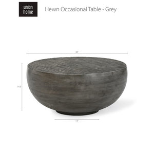 Hewn Occasional Table - Hand-Hewn Solid Hardwood Cocktail Table for Elegant Living Room Decor