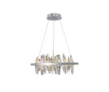 Bethel Chrome LED Chandelier in Metal & Crystal