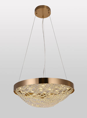 Bethel Copper Chandelier in Metal & Crystal