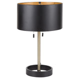 Hilton Contemporary Table Lamp in Black with Gold Accents by LumiSource