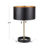 Hilton Contemporary Table Lamp in Black with Gold Accents by LumiSource