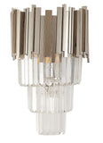 Bethel Chrome Wall Sconce in Metal & Crystal