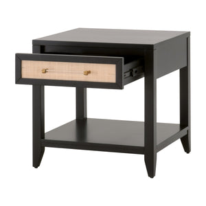 Essentials for Living Holland 1-Drawer Side Table 6144.B-BLK/NAT