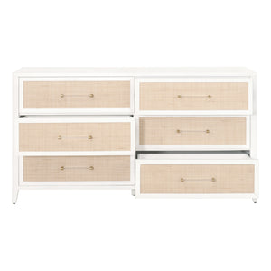 Essentials for Living Traditions Holland 6-Drawer Double Dresser 6148.WHT/NAT