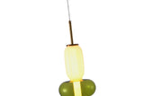 Bethel Gold, White & Green LED Pendant in Metal & Glass