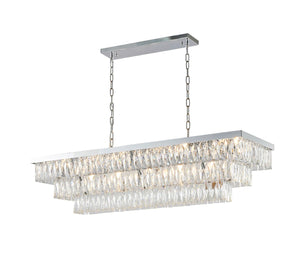 Bethel Chrome Chandelier in Metal & Crystal