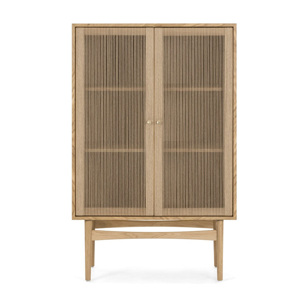 Union Home Hudson Highboard Natural FSC Certified Oak wood, Paper cord