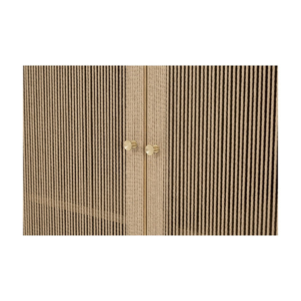 Union Home Hudson Highboard Natural FSC Certified Oak wood, Paper cord