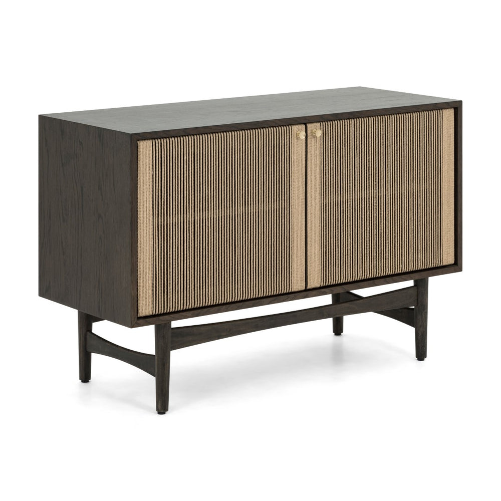 Union Home Hudson Sideboard Tanny Brown, Natural cord FSC Certified Oak wood, Paper cord