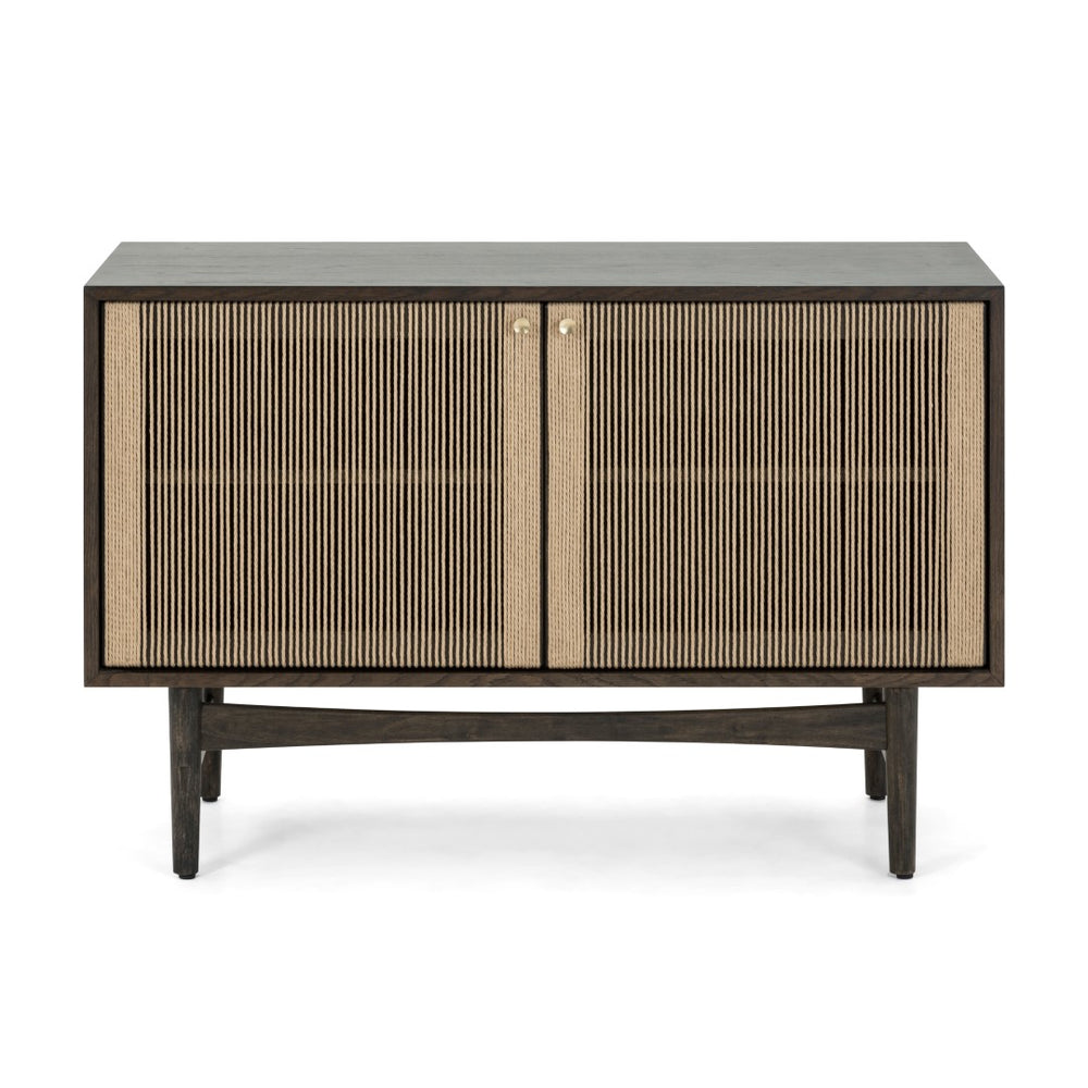 Union Home Hudson Sideboard Tanny Brown, Natural cord FSC Certified Oak wood, Paper cord