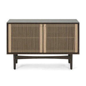 Union Home Hudson Sideboard Tanny Brown, Natural cord FSC Certified Oak wood, Paper cord