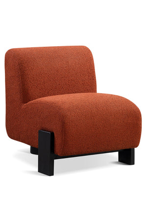 Union Home Hudson Boucle Chair Rust Brown FSC Certified Oak Wood, Boucle